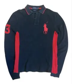 Polo By Ralph Lauren ビックポニー長袖ポロシャツ 赤黒 レア