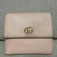 GUCCI ダブルG 二つ折り財布 ピンク ピンクベージュ