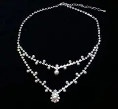ichi-6743 SV/N&E ネックレス ライト ストーン 結婚式 シルバー - メルカリ