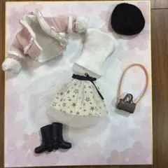 リカちゃん　ムートンピンク　お洋服　着せ替え　アウター　ブーツ　カバン　ベレー帽