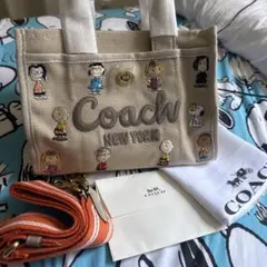 新品　レア　限定　Coach スヌーピー刺繍トートバッグ