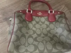 Coach ハンドバッグ オリーブグリーン/レッド