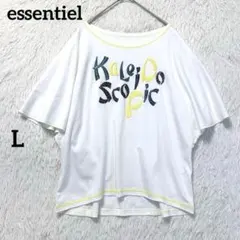 美品！エッセンシャル【L】Tシャツドルマンスリーブ 綿100% ロゴ刺繍のサムネイル
