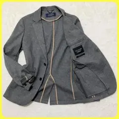 美品 ナノユニバース ダメリーノ 本切羽 テーラード ジャケット S グレー