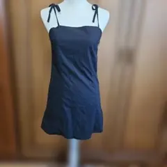 ブラック キャミワンピース サイドファスナー