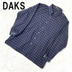DAKS ダックス 長袖シャツ ブルー 青 コットン100％ LL B4017のサムネイル