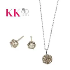 DEES＊BEES K18WG・ダイヤ ピアス・ペンダントトップ・ネックレス 