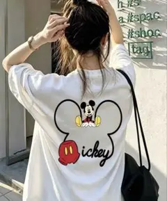 【新品未使用】ディズニー　ミッキー　ロゴTシャツ　ホワイト