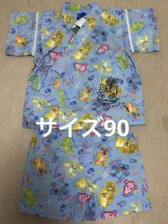 新品★サイズ90★ディズニー　スティッチ　甚平　浴衣　ディズニーランド　シー