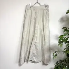 LOWRYS FARMロングフレアスカート　リネンコットンスカート　オフ白　美品