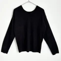 ◯ AZUL BY MOUSSY アズール Vネック長袖ニット 黒 Fのサムネイル