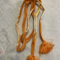 オレンジと白の編み込み帯締め