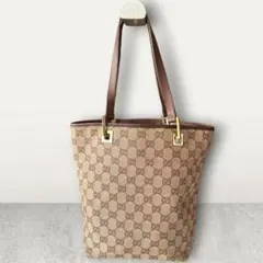 GUCCI グッチ トートバッグ ハンドバッグ GG柄 ブラウン キャンバスのサムネイル