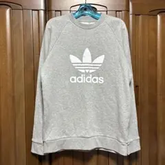adidas トレフォイル　ロゴスウェット　トレーナー　グレー　M