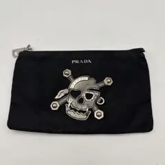 PRADA 00s アーカイブ スカル ドクロ ナイロン ポーチ 2M1214のサムネイル