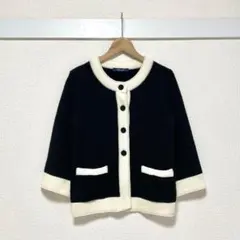 リズムオブライフ UNITEDARROWS 配色カーディガン レトロ 日本製のサムネイル