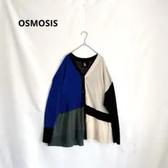 未使用 オズモーシス 配色ティアード カーディガン OSMOSIS ゆったりのサムネイル