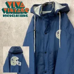 レア90s【EURO古着】NFLカウボーイズ 両面刺繍ナイロンジャケット L