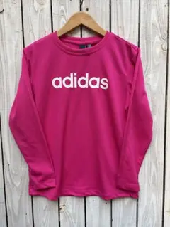 □adidas ピンク　スポーツ長袖Tシャツ