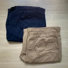 UNIQLO イージーショートパンツ（ツイル）150 ネイビー・ベージュ