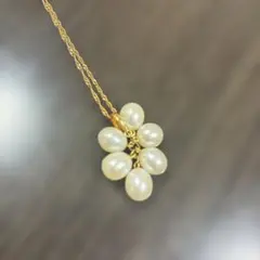 田崎真珠 ぶどうモチーフネックレスk18 - メルカリ