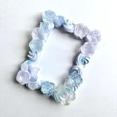 【No.330】ホイップデコ　トレカケース　硬質ケース　紫　水色　薔薇