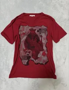 semanticdesign トランプ柄 Vネック Tシャツ レッド Lのサムネイル