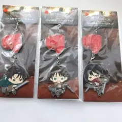 未開封❗️進撃の巨人ラバーストラップ 3個セット