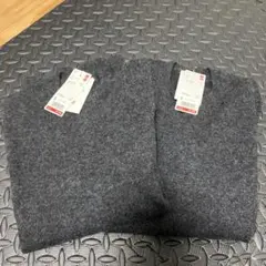 未使用 ユニクロ ダークグレー カシミヤクルーネックセーター S 2枚セット