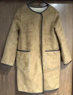 ナノユニバース　リバーシブルムートンコート ポケット付き