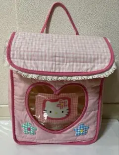 レトロ　1998年　ハローキティ　タオル収納 カオハナ 千鳥柄　激レア