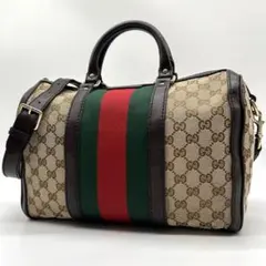 【極美品】GUCCI ボストンバッグ GGキャンバス シェリーライン 2way