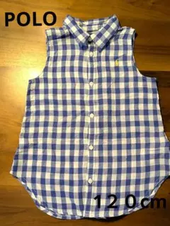 POLO ラルフローレン　ノースリーブシャツ　 青　チェック