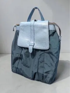 IBIZA イビサ リュック クロコダイル レザー ブルー×グリーン バイカラー