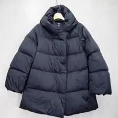 ★ユニクロ パウダーフィールダウンショートコート レディース(XL)ブラックのサムネイル