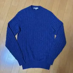 ユナイテッドアローズ カシミヤ混 ケーブルニット セーター ブルー S メンズ