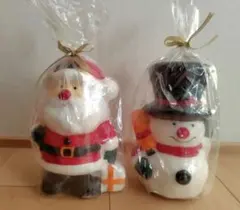 サンタクロース＆雪だるま　キャンドル　クリスマス飾り
