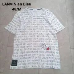 LANVIN en Bleu　ランバン　記念　tシャツ　48　М　刺繍　日本製