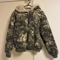 y2k 迷彩 ファー付き ジャケット アウター KsG パーカー 韓国 y2k