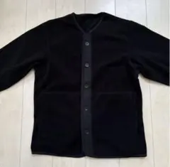 無印　素材に還るフリースカーディガン　ブラック　M