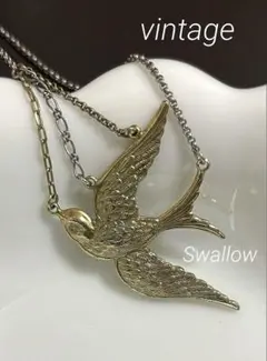 ヨーロッパ製 ヴィンテージネックレス swallow/ツバメ