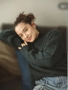 値下げ　Ungrid カラーモヘア混　ルーズニット