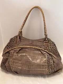 フルラ　クロコダイル風 ハンドバッグ