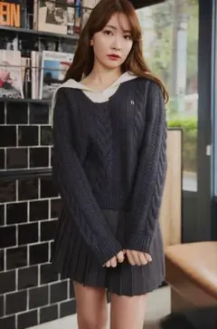 Herlipto Sailor-Collar Cable Knitのサムネイル