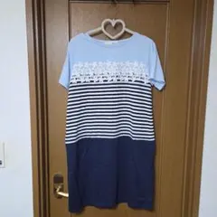 SHOO・LA・RUE 半袖 ボーダー ワンピース