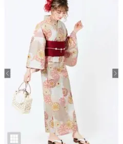 GRL 菊牡丹浴衣セット 3点セット