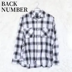 バックナンバー チェック柄 長袖シャツ モノトーン シンプル カジュアル 薄手
