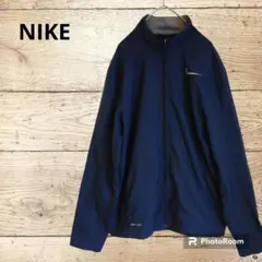 NIKE ナイキ 【L】ジップアップ トラックジャケット ネイビー 古着 ロゴ