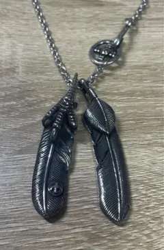 フェザーネックレス イーグルフック・ホイール＆角細チェーン付 アメカジ 古着