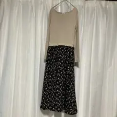 NATURAL BEAUTY BASIC 花柄 ニットワンピース